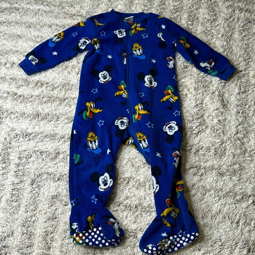 🎀12/18m Disney baby sleepers, Donald Duck, Mickey Mouse goofy blue